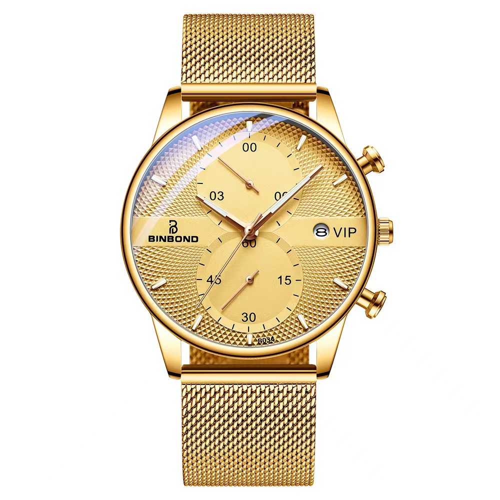 

Minimalist Men's Fashion Ultra Thin Watches Simple Men Business Stainless Steel Mesh Belt Quartz Watch, 3colors