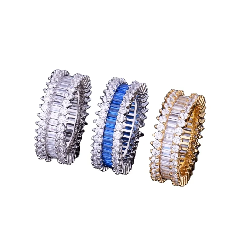 

Blues RTS Simple design micro pave diamond copper zircon blue gemstone ring