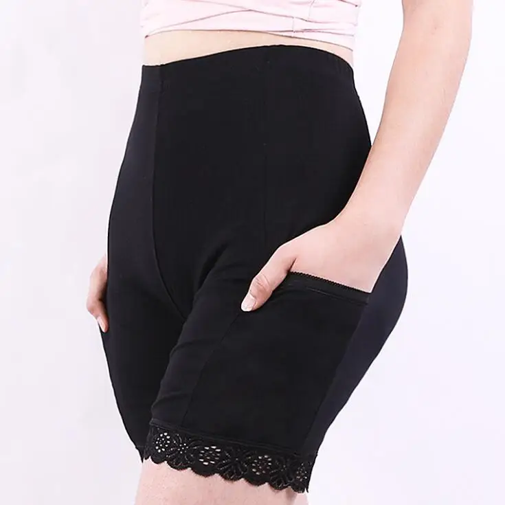 

New sexy lace shorts for women Anti-slip underwear solid color safety shorts