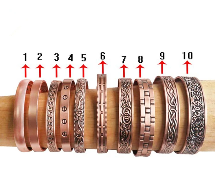 

YOCELE Heavy Wide Men's Pure Copper Health Magnetic Copper Bangle Bracelets with Magnet, Silver/gold/rose gold