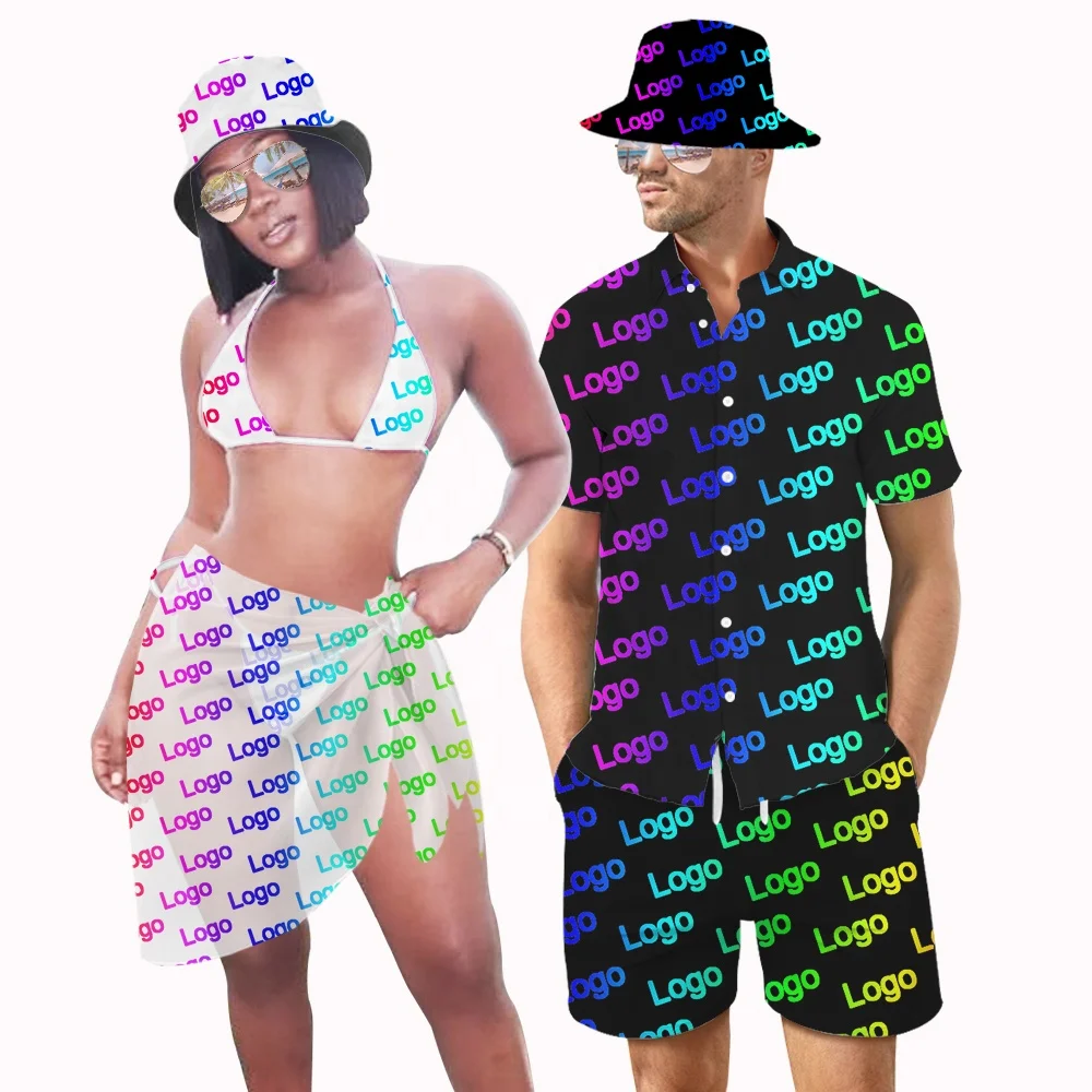 

Custom LOGO Swimming Shorts Bikini Woman Designer Inspired Swimwear Bathing suits Designer Bucket Hat Swimsuit Set