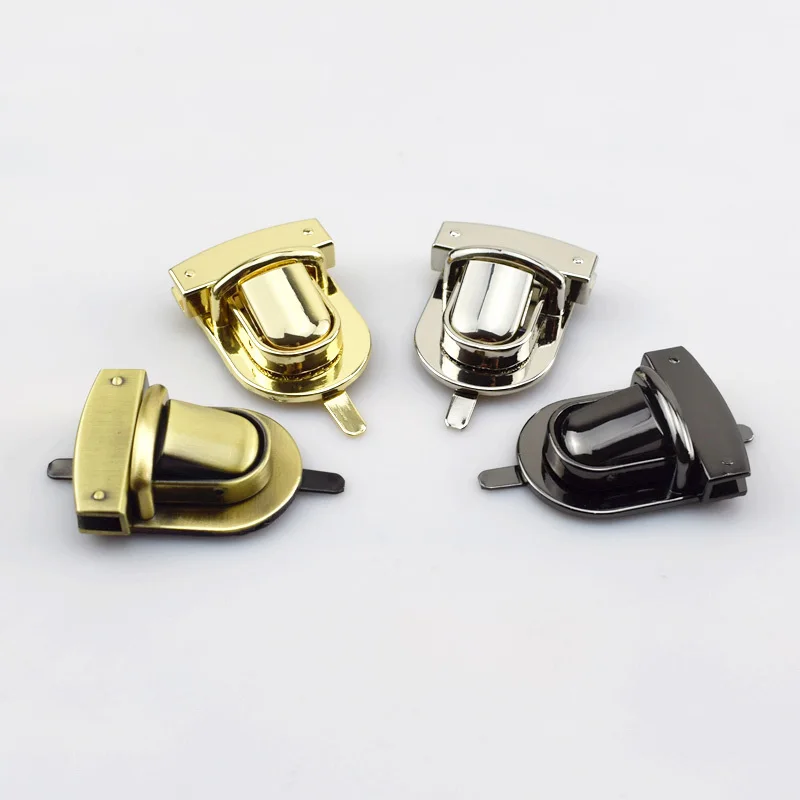 

MeeTee KY2056 High Quality Bag Hardware Twist Locks Alloy Clasp Lock Accessories for Purse Handbag Mortise Lock, Gun black/gold/sliver/bronze