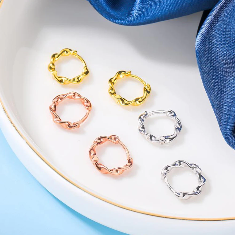 

Wholesale Fashion 925 Sterling Silver Jewelry Rhodium Gold Plated Fancy Design Hoop Earrings For Women
