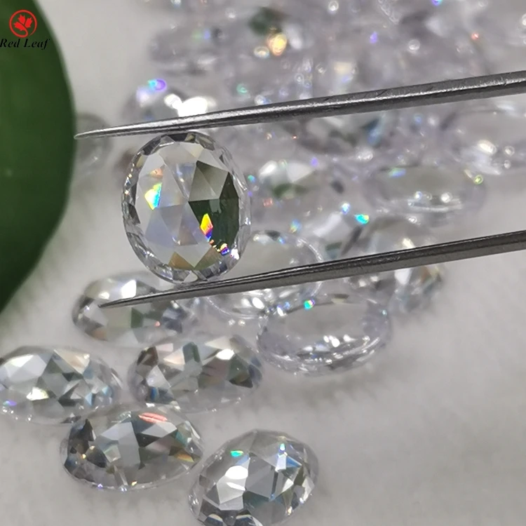 

AAAAA Rose Cut Oval Loose Gemstone White Gems Cz Stone Cubic Zirconia