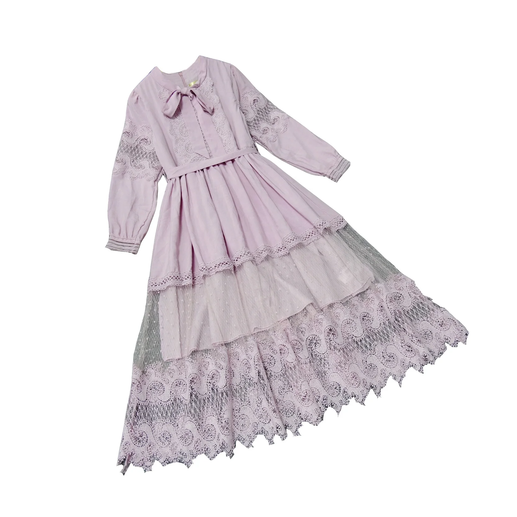 

Baby Girl Princess Dress Kids Spring Long Sleeve Patchwork Lace Floral Fashion Design Clothes