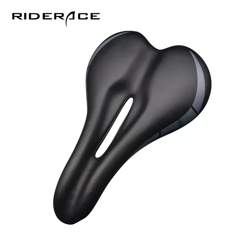 

MTB Road Bicycle Extra Soft Saddle Cycling Gel Leather Padded Cushion Saddle Bike Wide Seat Retro Hollow Seat For Bicycle Parts, Black