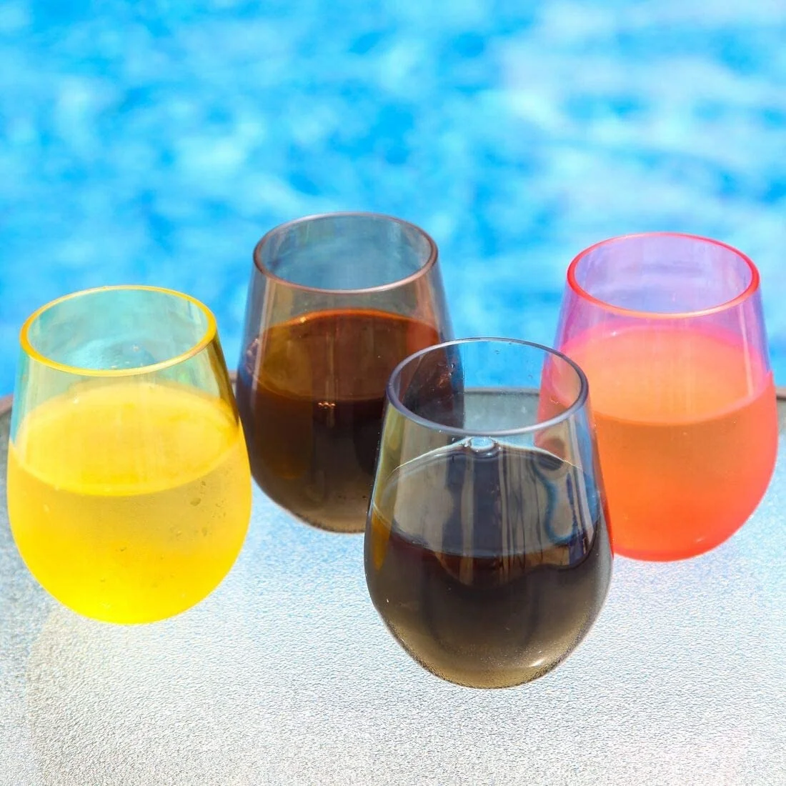 

Custom Clear Tritan Tumbler Stemless 320ml/400ml Wine Whiskey Glass Gup Bpa Free Stemless Plastic Wine Glass