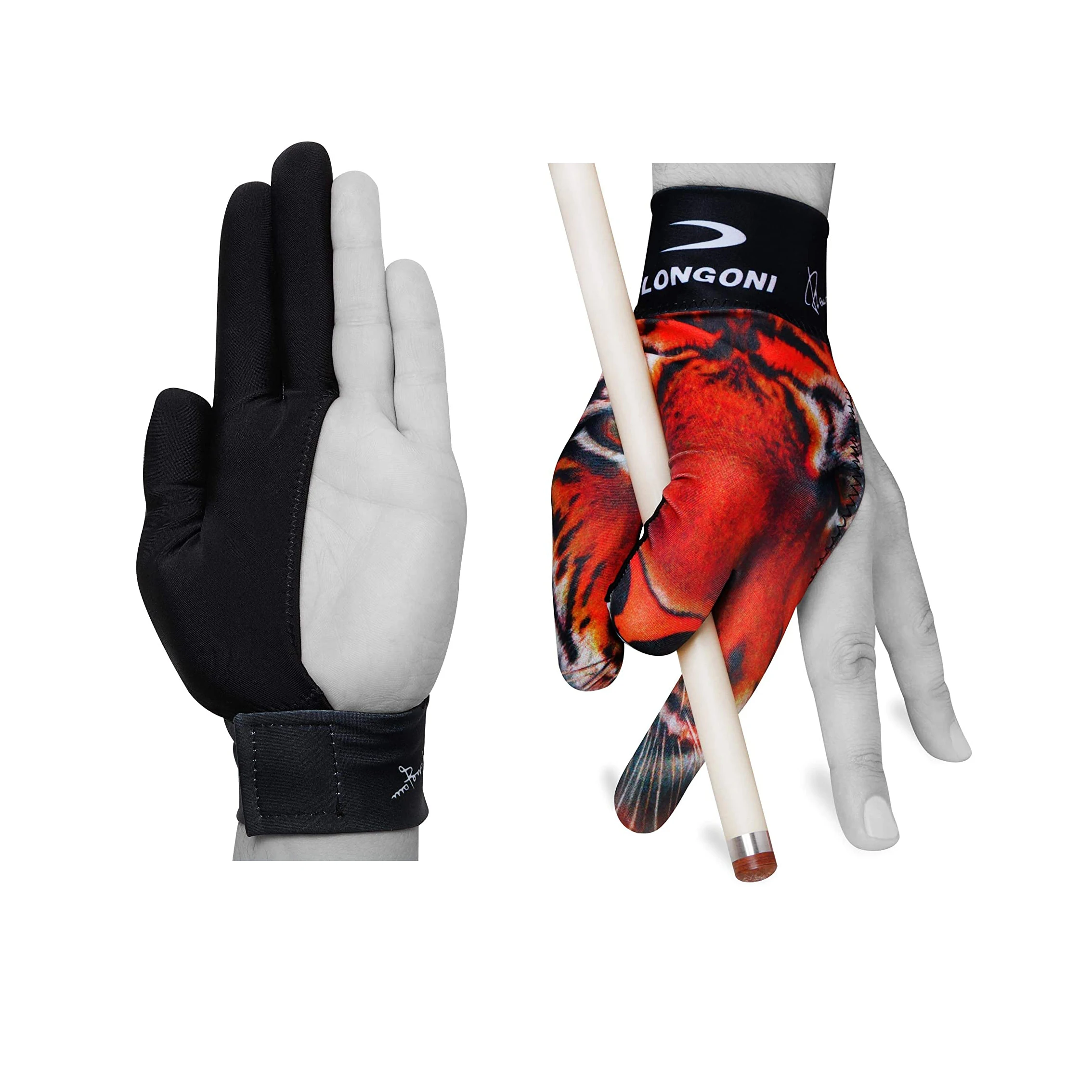 

Tiger Pattern Elastic Fingerless Billiard Pool Cue Gloves For Left Right Hand