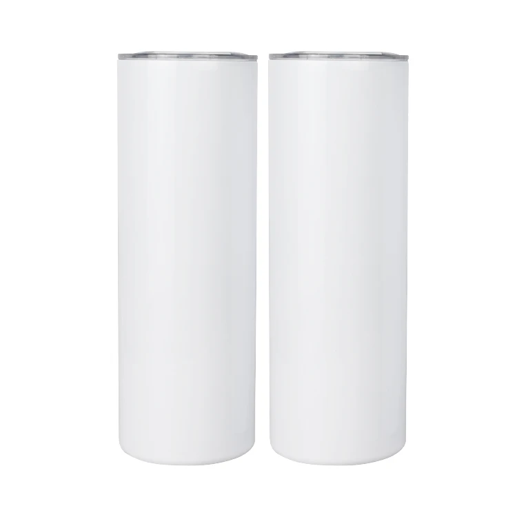 

Sublimation Blanks Stainless Steel Double Wall 20oz Straight Skinny Sublimation Tumbler with Sealable Lid and Stainless Straw, White