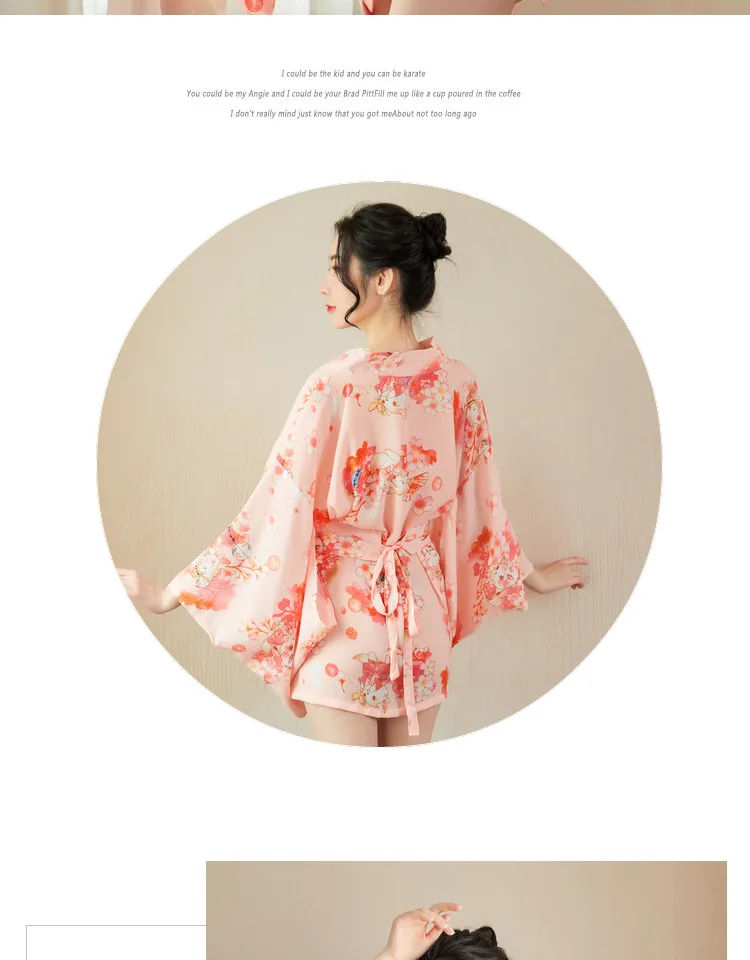 New Sexy Night Robe Cos Role Play Japanese Sakura Kimono Bathrobe Game