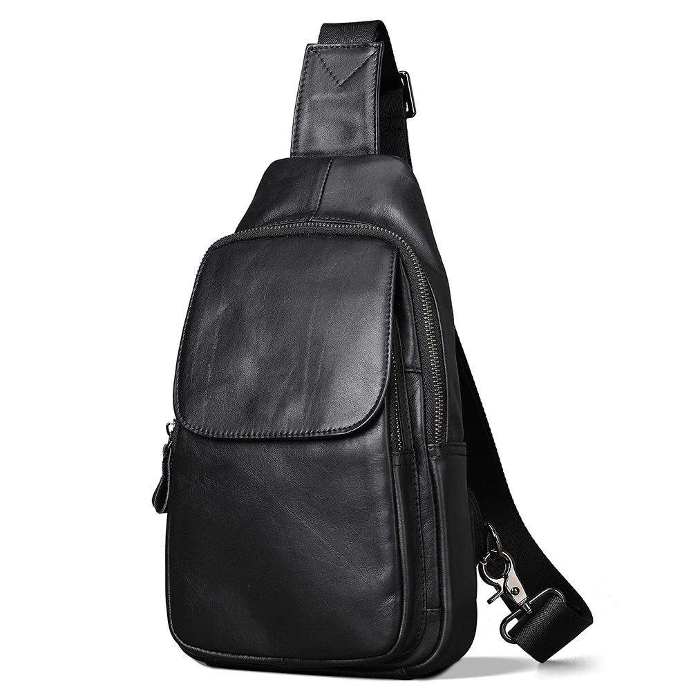 

Marrant 7589 men running sport belt new chest bag fashion simple men's waist bag business Korean messenger casual bag, Black