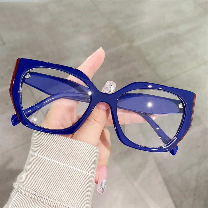 0617 Vintage Irregular Anti-blue Light Eyeglasses For Women 2022 New Fashion Eyewear Computer Cat Eye Glasses Frame Female