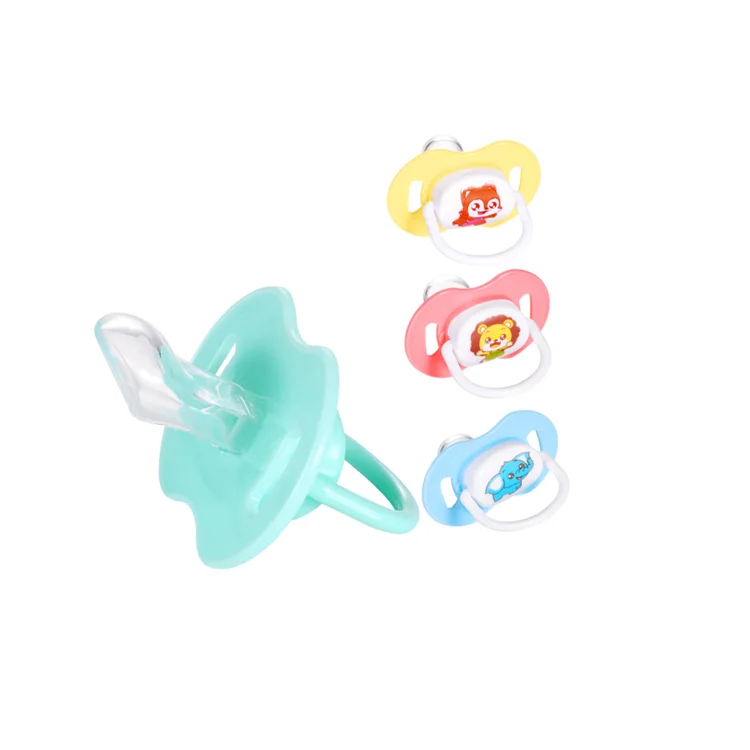 

Customized Supplies fashion popular Silicone natural feel nipple full-silicone baby pacifier, Blue pink yellow green