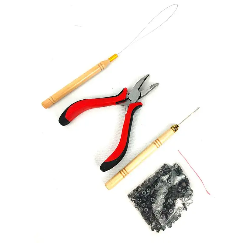 

Hair Extension Tool Kits With Pliers ,Pulling Hook ,Bead Device And Micro Ring, Black