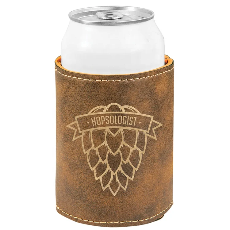 

Waterproof Insulated Beverage Holder Reusable Beer Sleeve Personalized Wedding Gifts Custom Laserable Leatherette Can Cooler