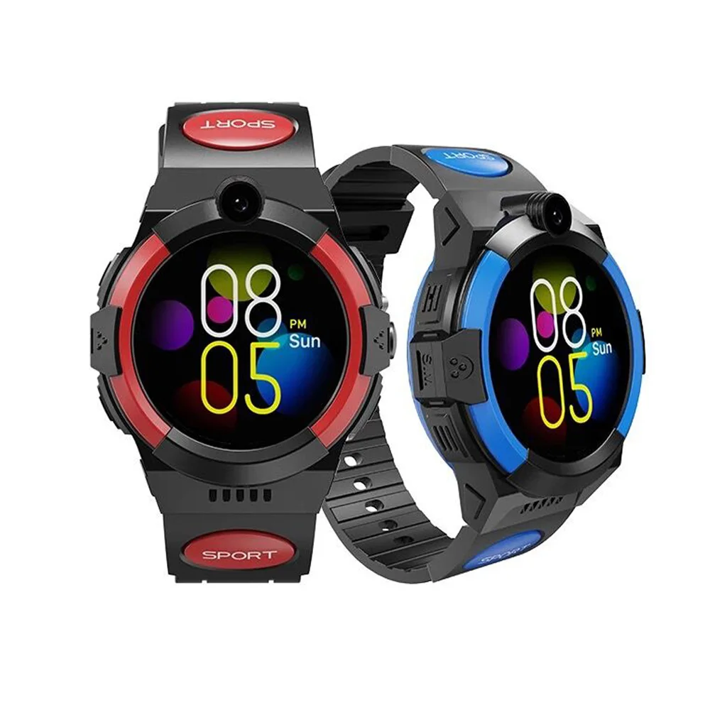 

Waterproof 4G Children phone watch SOS video call GPS LBS WIFI tracker remote monitoring 4G kids smart watch, Black,blue,red