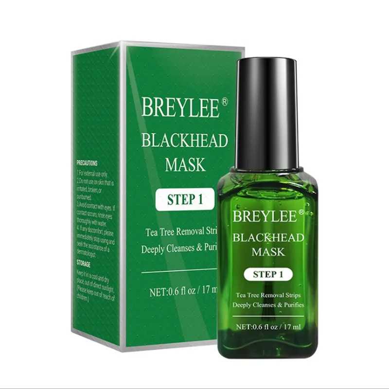 

Breylee Tea Tree Black Head Nasal Membrane Liquid With 100 Paper Steps blackhead remover peel off mesk nose pore strips
