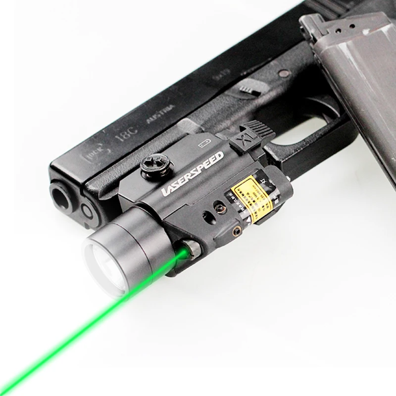 

Picatinny green laser sight with tactical led light gun green laser light combo weapons self defence