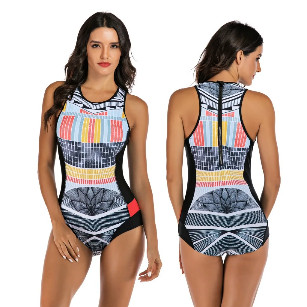 

2021 New one-piece sunscreen rash wetsuit swimsuit surfing sleeveless one-piece swimsuit, Customer required