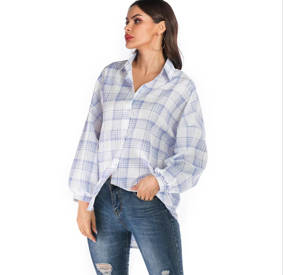 

Wholesale Women's Vintage Long Sleeves Line Button Shirt