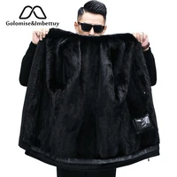

Imbettuy Men Fashion Real/Genuine Natural Mink Fur Lining Parka Shearling Jacket Men Real Fur Coat Men Mink Fur Coat with Hooded