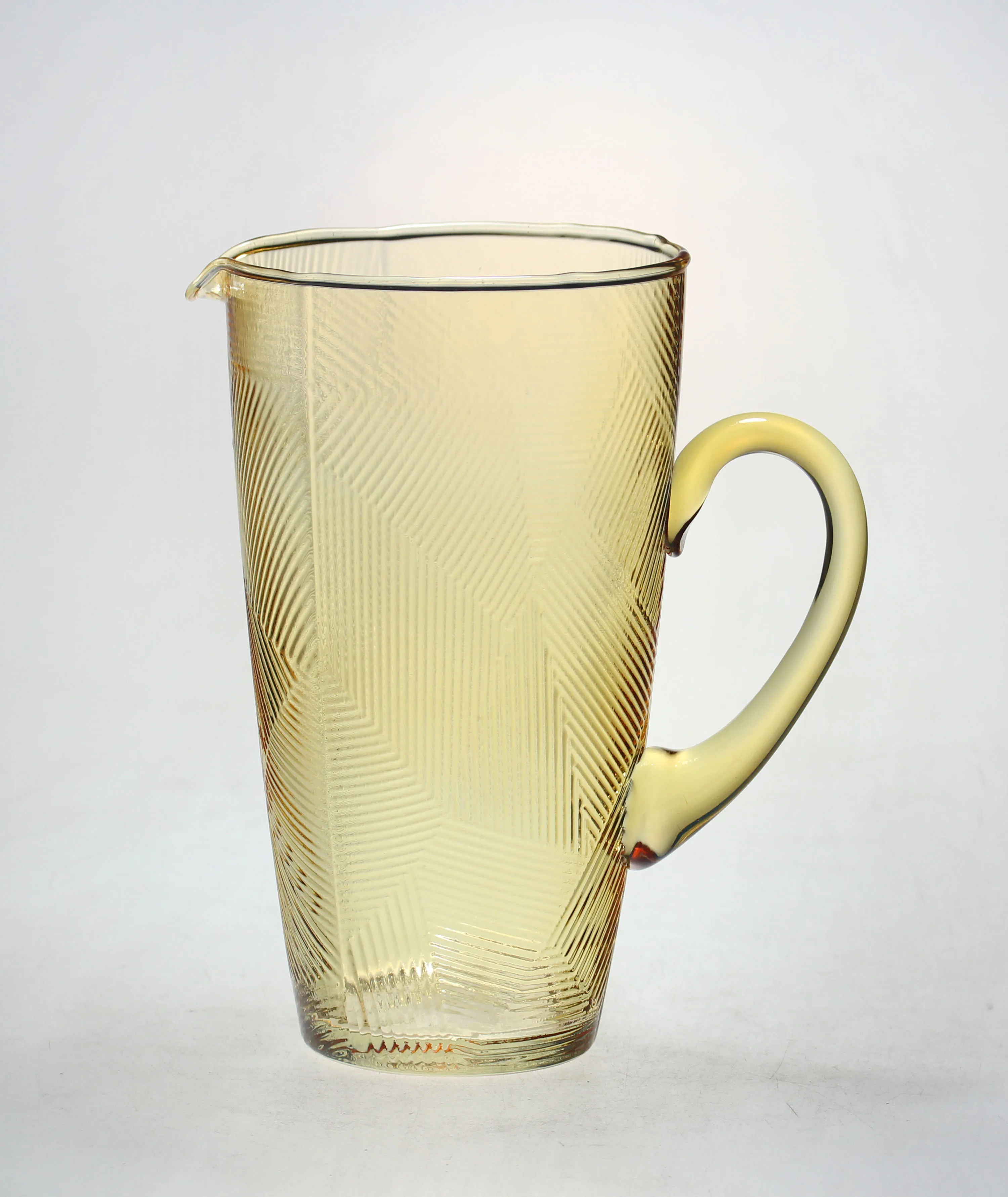 amber newest design stable mould handmade glass pitcher