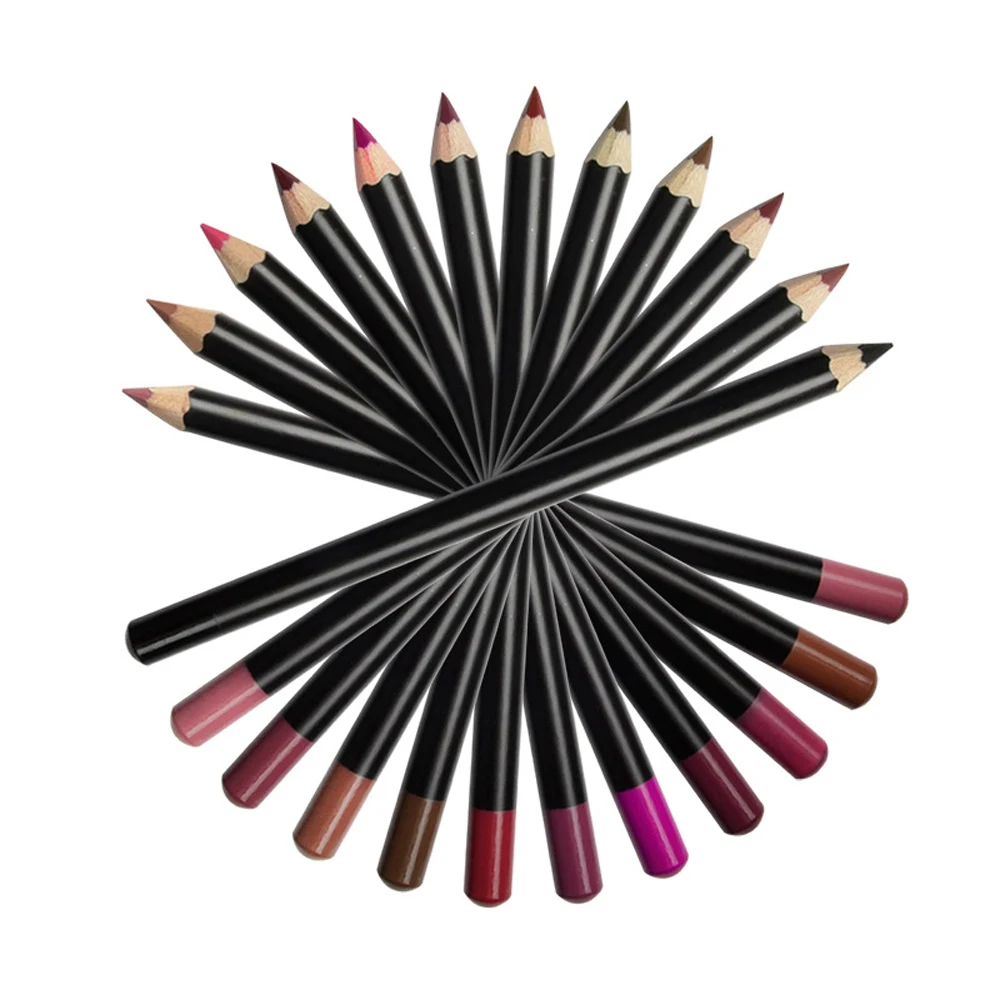 

12 Colors Brown Matte Lip Liner Private Label Cosmetics Waterproof Lipliner Pencil Kissproof Long Lasting Lip Liner Pencil