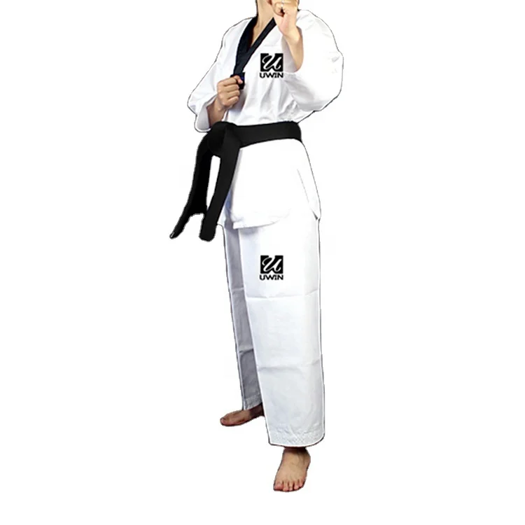 

Good quality cotton/polyester TKD taekwondo uniforms taekwondo goods, Black blue white,red