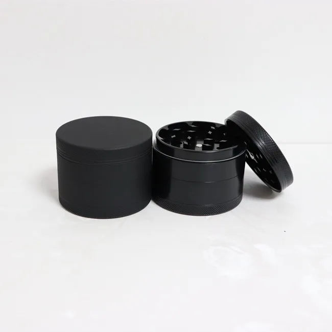 

New 4 Layer Broken 55mm 63mm wholesale-herb-grinder custom logo Tobacco Grinder herb grinder smoking accessory, White/black