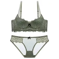 

Women's Comfort Sexy Underwire Push Up Embroidered Lace Bra and Panty Set