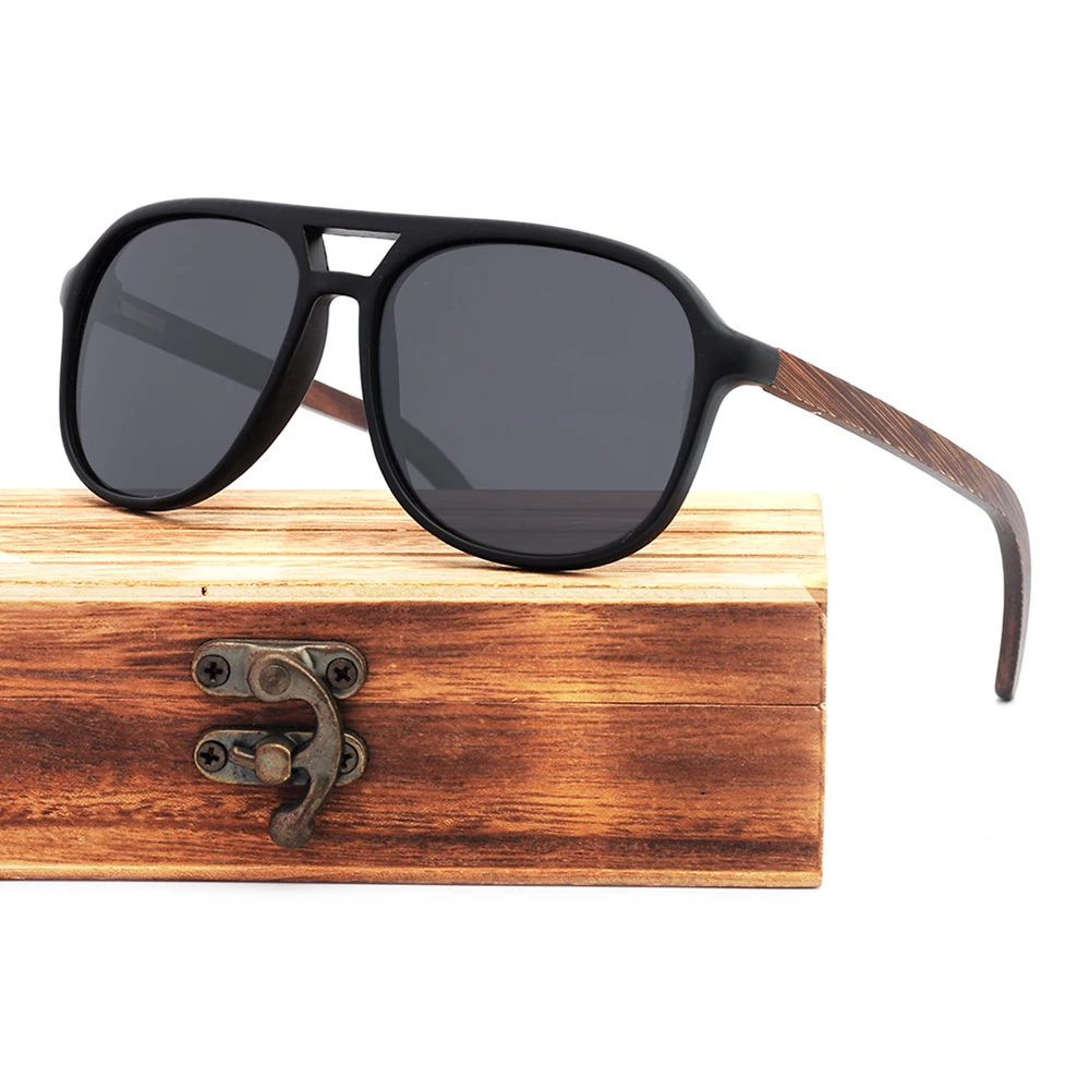

Retro bamboo wooden custom logo polarized handcraft bamboo sunglasses