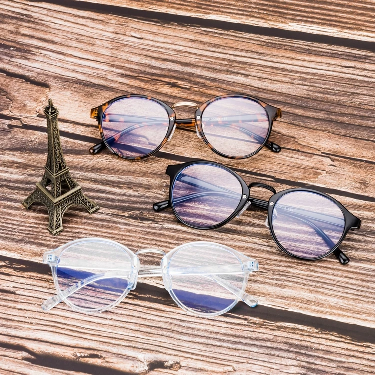 

LG1984 new arrival colorful classic round metal frame anti blue light blocking computer reading glasses eyewear for women girls