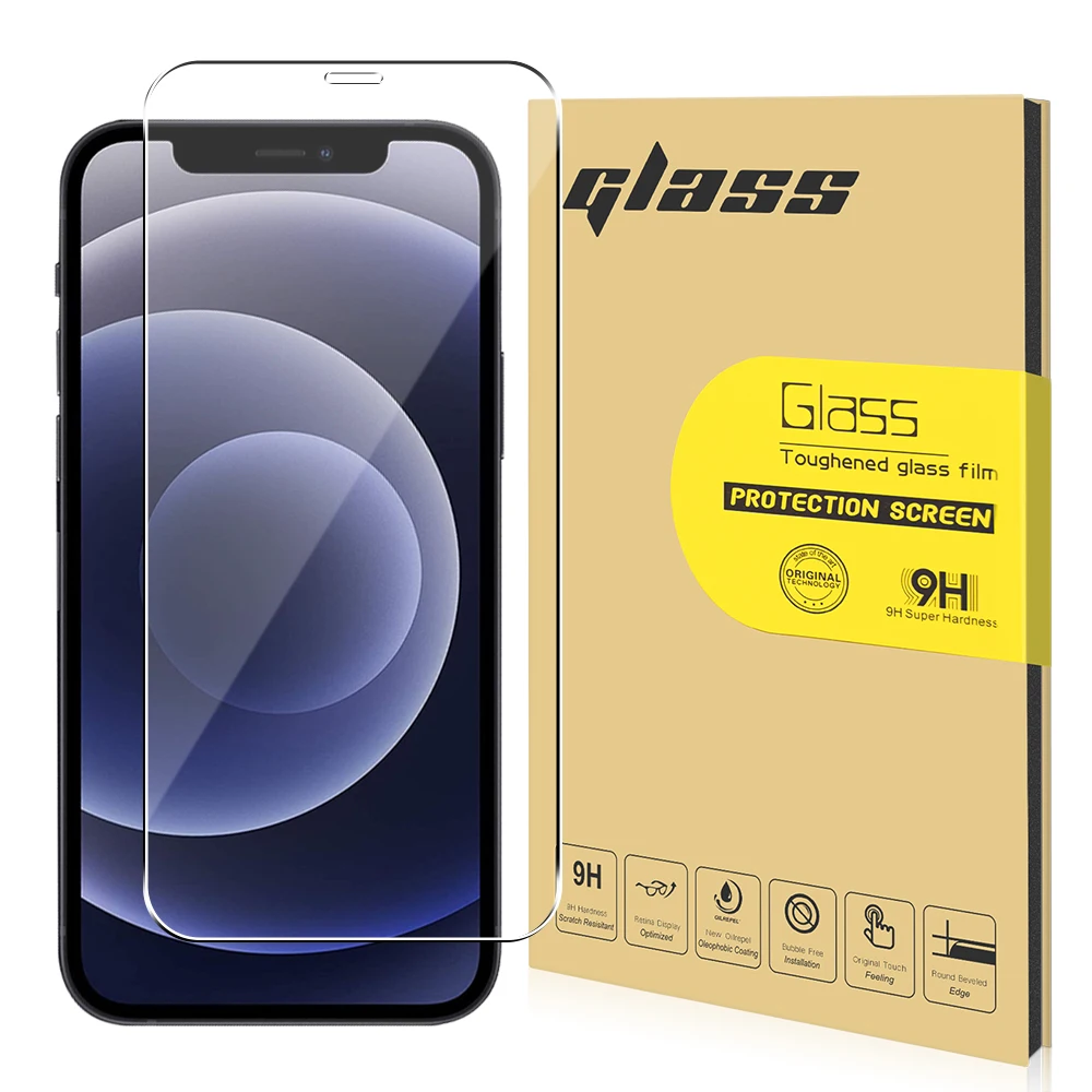 

Popular Perfect fit 9H 11D Accurate hole location HD Clear Tempered Glass Film Best Quality Screen Protector for iphone 12 6.1