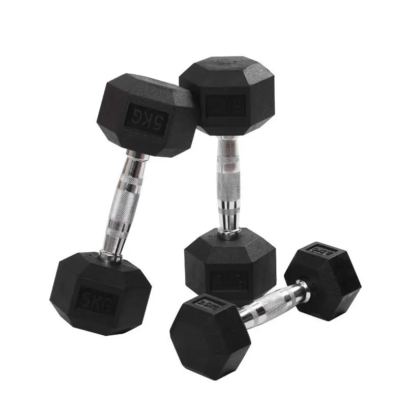 

Cross fitness Portable Chrome Handle Hex Dumbbells Workout Hex Dumbbell, Black