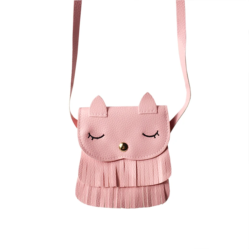 

Promotional Pu Leather Small Cat Children Fashion Tassels Messenger Purses Little Girl Hand Bags Lovely Mini Crossbody Hand Bag, Customized color