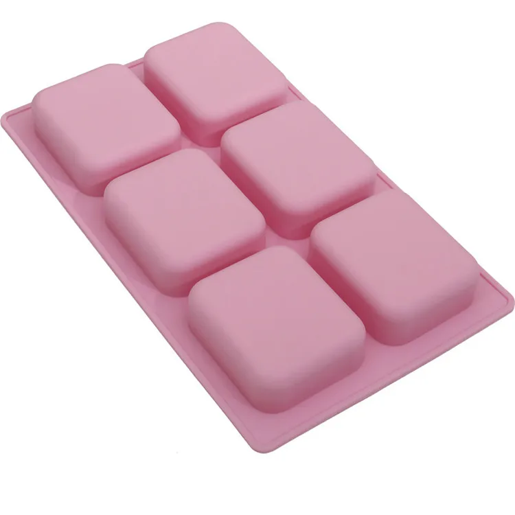 

Amazon Hot Sale Heat-Resistance 6 Cavity New Pattern Rectangle Shape Silicon Soap Moulds Candle Mould Candy Mold