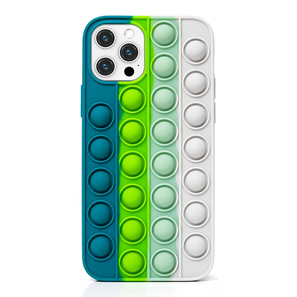 

popping silicon phone case toy bubble fidget cell phone covers for iphone 12