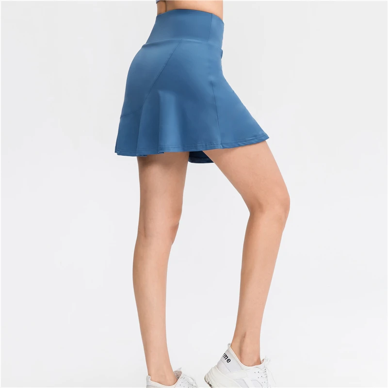 

Hot Sale Ruched Sexy Sweat-wicking High Waist Pleated Tennis Skirt Golf Biker Athleisure Sports Culotte Divided Skirt For Women