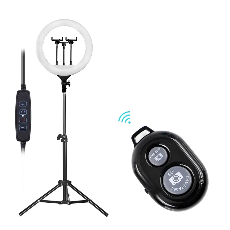 

14 inch LED beauty make up ring light photographic dimmable led selfie with tripod stand fill light for Tiktok YouTube Video, Black white