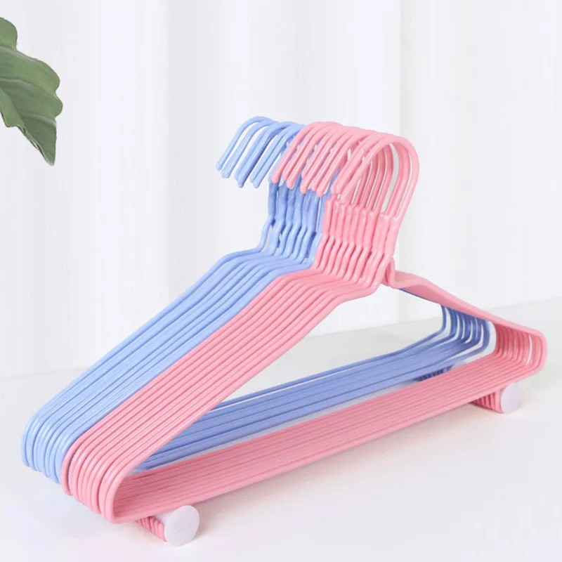 

Home Non-Slip Hanger with Hook Dormitory Students Drying Cloth Rack Wet and Dry Use Clothes Support Trousers Rack, Blue, pink