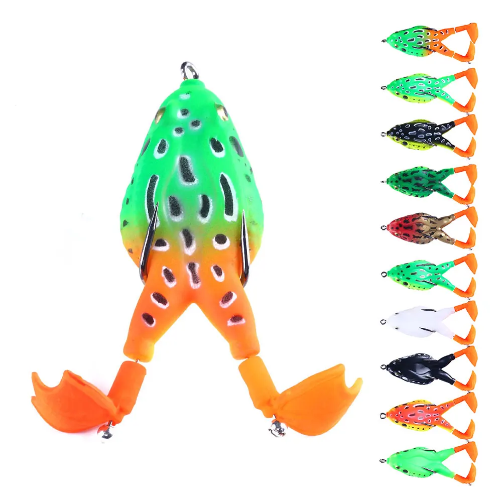 

9CM 12G Soft Fishing Lures Rotating Leg floating Frog Bait Artificial Bass Simulation Bait, As pictures