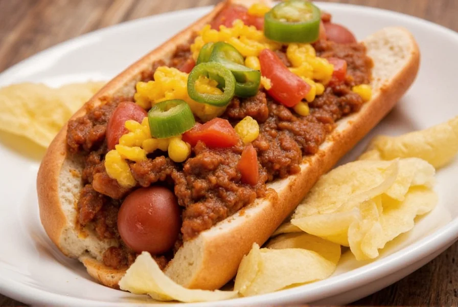 Ingredients for hot dog chili arranged neatly