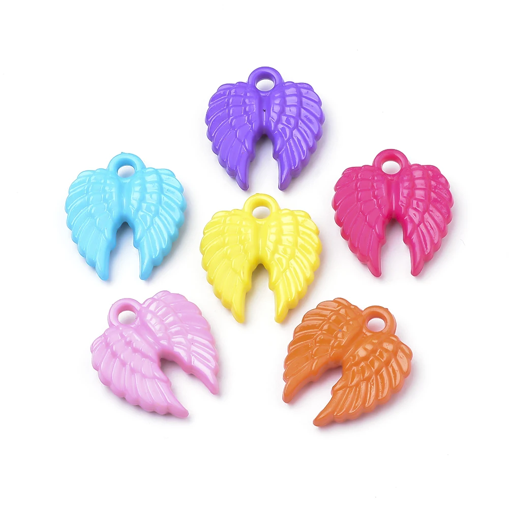 

PandaHall Mixed Color Wing Opaque Acrylic Pendants