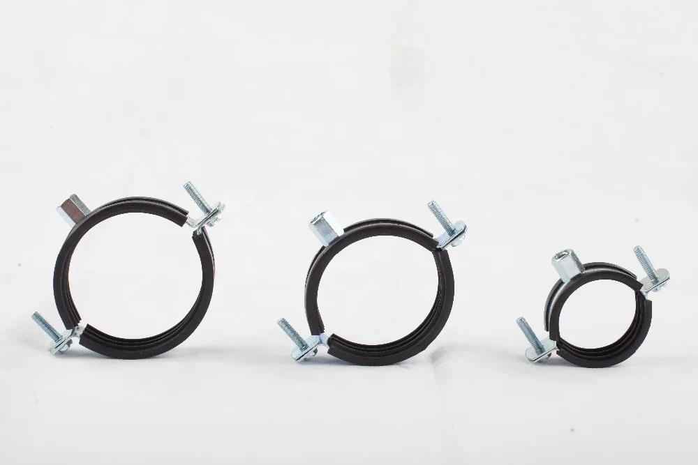 
stainless steel wall mount pipe clamp with rubber 