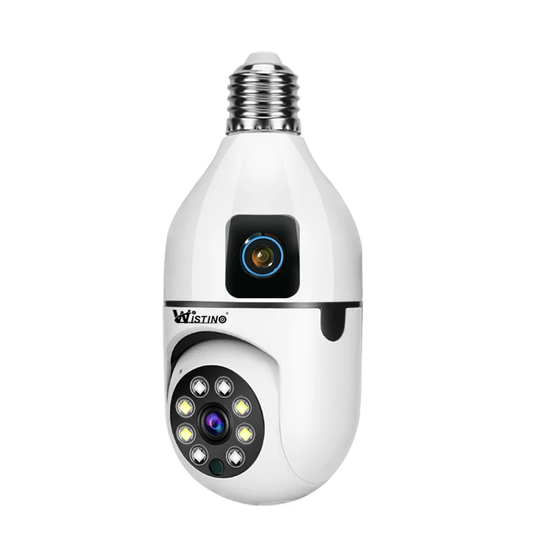 

Wistino Dual Cam Bulb Wifi Camera Motion Voice Alarm Two Way Audio App Remote Control Nany Home Security Monitor Network Camera