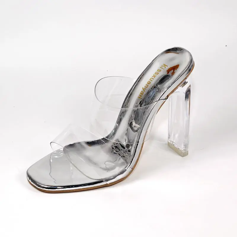 square clear heels