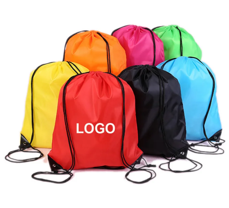 

Drawstring custom logo printing sport waterproof promotion cheap price reusable drawstring bag T1514, Picture