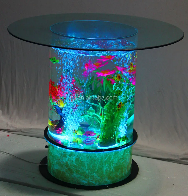 

Home decor LED light aquariums water bubble table fish tank, 16 convertible color with remote control