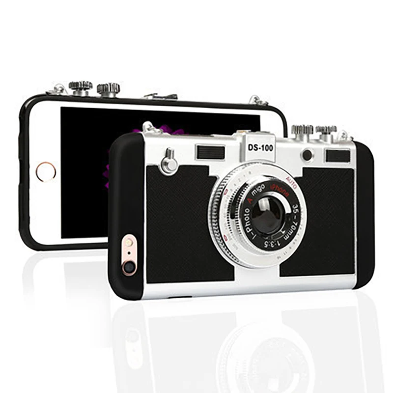 

Luxury 3D Camera Phone Case For iPhone 6S Camera Holder Case For iPhone Stand Mirror Cover Case