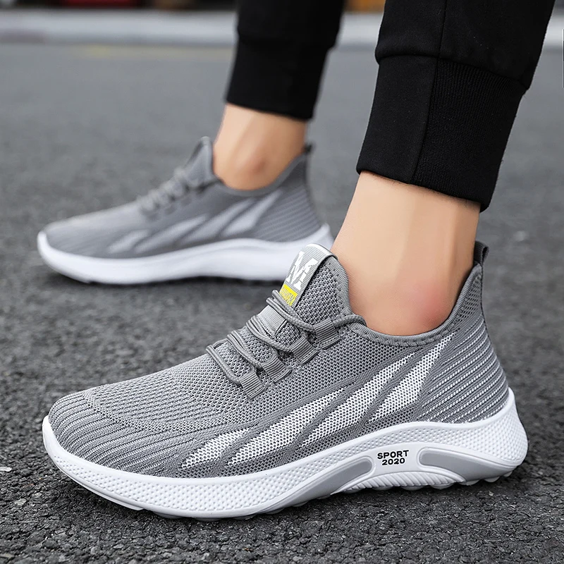 

2020 New Fashion Men Shoes Breathable Lace-up Sneakers Walking Sport Shoes Casual Running Outdoor for Men Low Price EVA Rubber